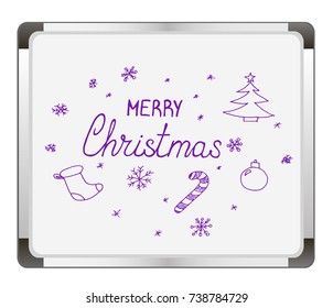 Merry Christmas text on flip chart background. Vector illustration.