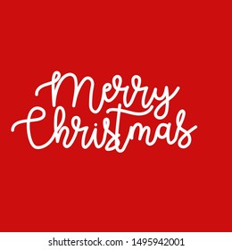 Merry christmas text on red background. New Year's attributes. - Vector