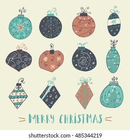 Merry Christmas  text on a winter background, snow and snowflakes. Greeting card template, poster with quote, T-shirt design or home decor element. Vector typography.