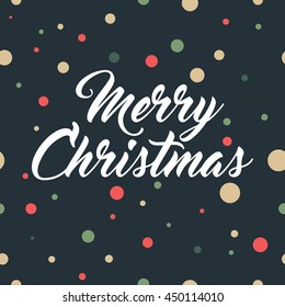 Fröhlicher Weihnachtstext auf gepunktetem Hintergrund