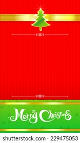 Merry Christmas text and red background vector illustration