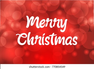 Merry Christmas text and red bokeh background