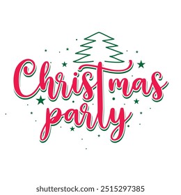 Frohe Weihnachtstext. Weihnachtsverkauf und Party Typografie Banner, Poster, Vorlage. Fröhliche Weihnachten handgezeichnete Beschriftung mit Dekoration, Weihnachten Kalligrafie Vektorgrafik