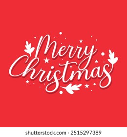 Frohe Weihnachtstext. Weihnachtsverkauf und Party Typografie Banner, Poster, Vorlage. Fröhliche Weihnachten handgezeichnete Beschriftung mit Dekoration, Weihnachten Kalligrafie Vektorgrafik