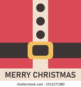 Merry Christmas text Santa Claus coat poster or banner background. flat vector illustration.