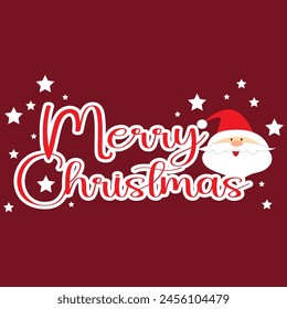 Merry Christmas text with santa design