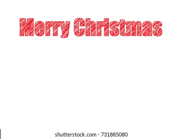 Merry Christmas Text with Scribble / sketch Design and copy space
