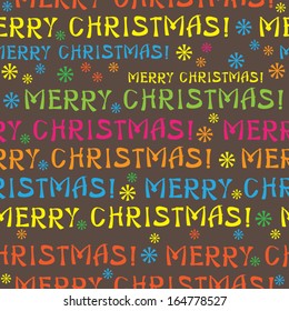 Merry Christmas text seamless pattern