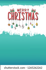 Merry Christmas text with space for decorating your card or your design. Vector picture.