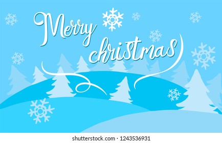 Merry Christmas text with Christmas tree
