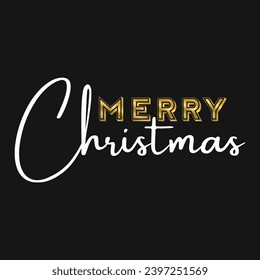 Merry Christmas text typography design