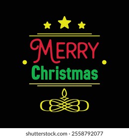 Merry Christmas text typography illustration vector