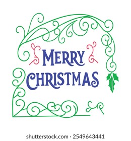 Merry christmas text vector art