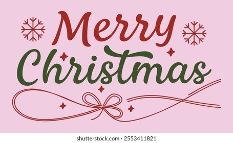 Merry Christmas Text Vector Art and Typography Illustration Design for Making Card, Poster, Banner and more.