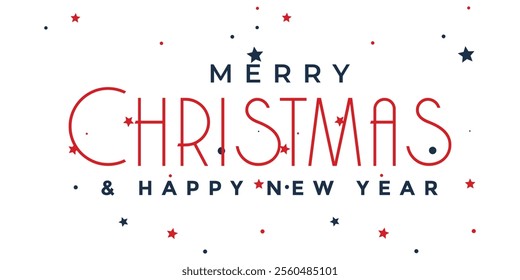 Merry Christmas text vector art bells card banner poster social media post design. cheerful wish you a greeting happy Christmas and Happy New Year 2025. festive digital gift design. 