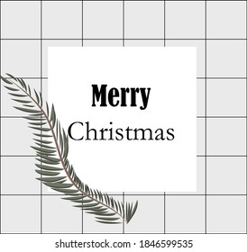 Merry Christmas text vector design postcard with floral