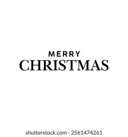 merry christmas text vector design isolated in white background