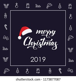 Merry Christmas text vector illustration eps10