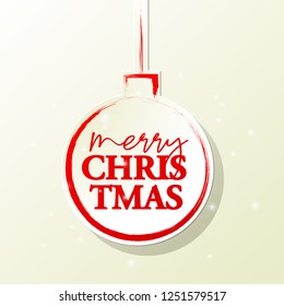 Merry Christmas Text Vector Illustration Greeting for flyer, Invitation card, Banner, Poster and web.