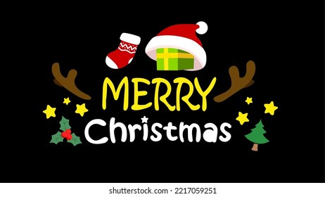 Ferry Christmas texto vector ilustración para el día de la navidad, día de fiesta