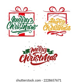 merry christmas text vector illustration, stylized, top view. Perfect for backgrounds, social media and celebrating Christmas