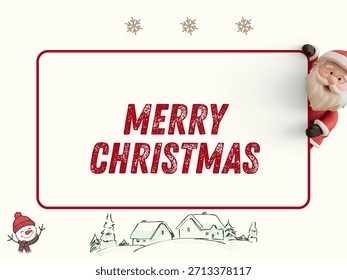 Merry Christmas Text Vector Illustration. Holiday greeting card design with creative typography for winter celebration