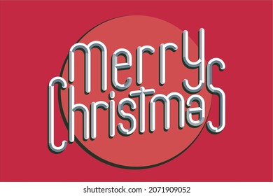 Merry Christmas text vector lettering design. Creative template typography for holiday poster, banner 