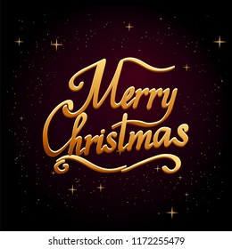 Merry christmas text vector on white background. Lettering for invitation, wedding and greeting card, prints and posters. Hand drawn inscription