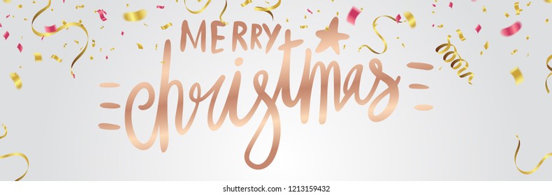 Merry christmas text vector on background. Lettering for invitation, prints and posters. Hand drawn  Vector illustration. Hand drawn elegant modern