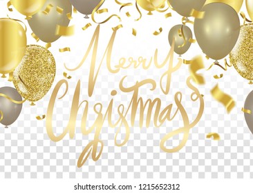 Merry christmas text vector on background. Lettering for invitation, prints and posters. Hand drawn  Vector illustration. Hand drawn elegant modern