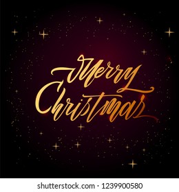 Merry christmas text vector on white background. Lettering for invitation, wedding and greeting card, prints and posters. Hand drawn inscription