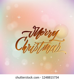 Merry christmas text vector on white background. Lettering for invitation, wedding and greeting card, prints and posters. Hand drawn inscription