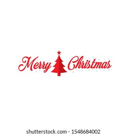Merry Christmas text vector on a white background