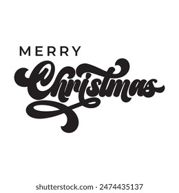 merry christmas text vector on white backgound