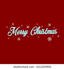 Merry Christmas text with white snow background vector template