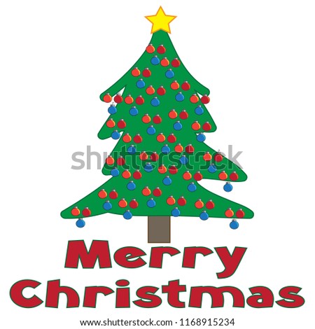 merry christmas text words decorated christmas stock vector royalty