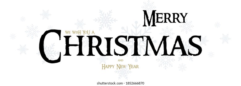 Merry Christmas text. Xmas Lettering design, isolated. Merry Christmas and Happy New Year vector text. Vector illustration