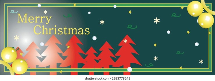 Merry christmas theme banner landscape vector