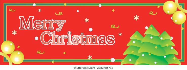 Merry christmas theme banner landscape vector