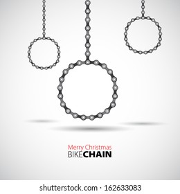 Merry Christmas theme with bike chain - vector card