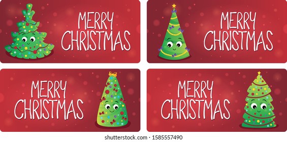 Merry Christmas theme cards 1 - eps10 vector illustration.