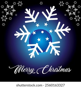 Merry Christmas theme design with blue background
