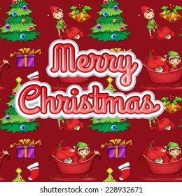 Merry Christmas theme on seamless background