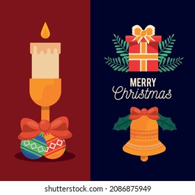 merry christmas three set icons