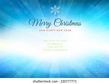 Merry Christmas time background with text - illustration. Vector illustration of a glowing Merry Christmas time background.