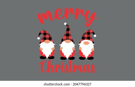 Merry Christmas title Gnome svg Vector and Clip Art