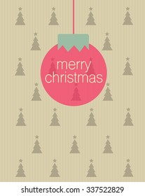 Merry Christmas title on the Christmas Ball light background