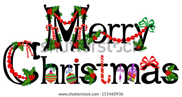 Merry Christmas Title Vector Illustration Stock Vector (Royalty Free ...