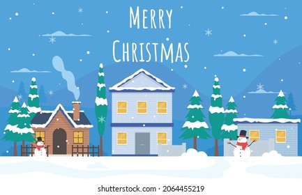 merry christmas town winter background