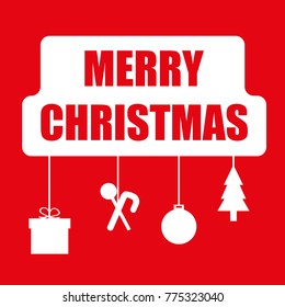 Merry Christmas and toys vector icon illustration flat design